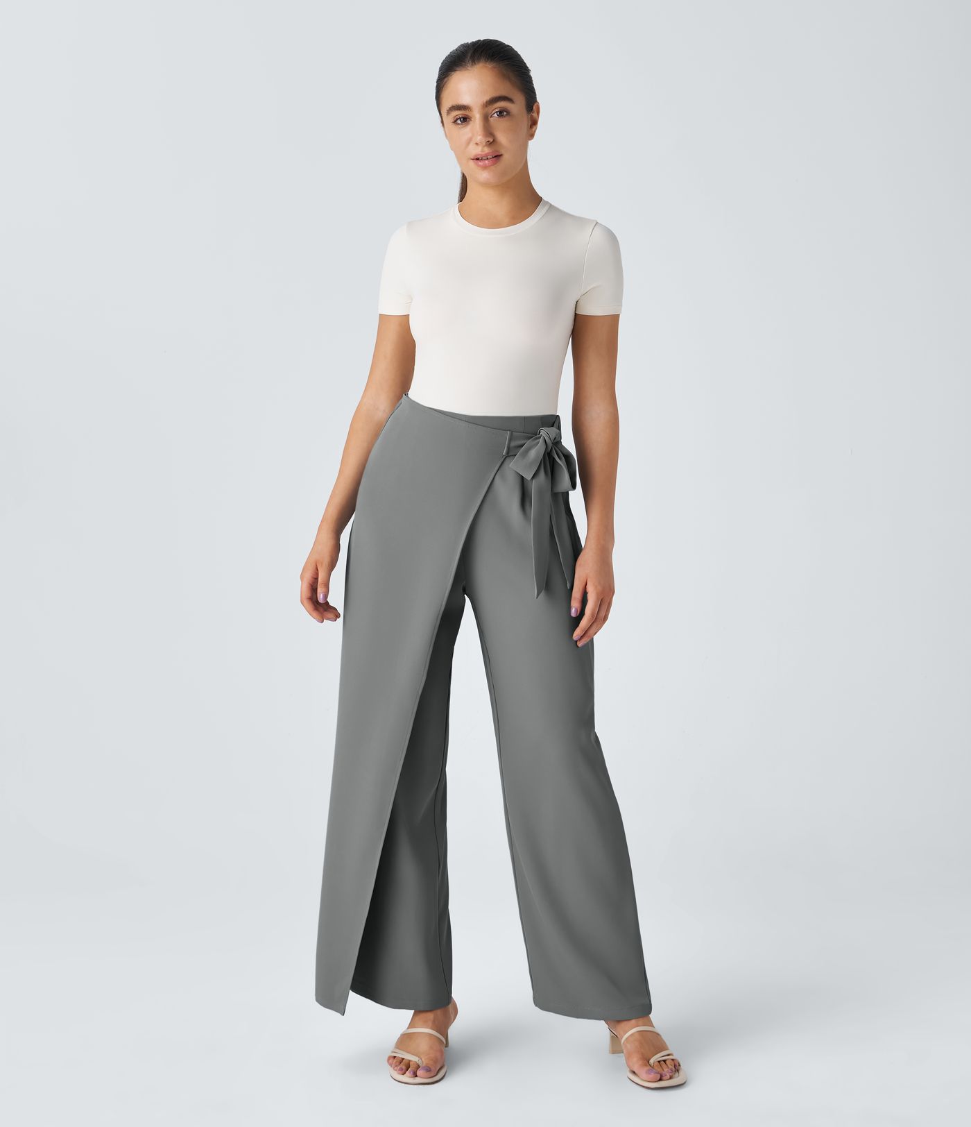 Halara Flex™ High Waisted Tie Side Wide Leg Work Pants