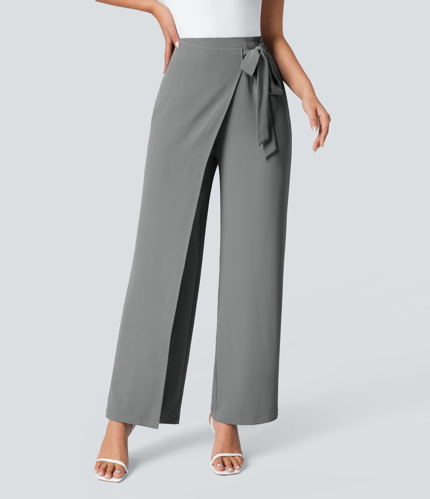 Halara Flex™ High Waisted Tie Side Wide Leg Work Pants