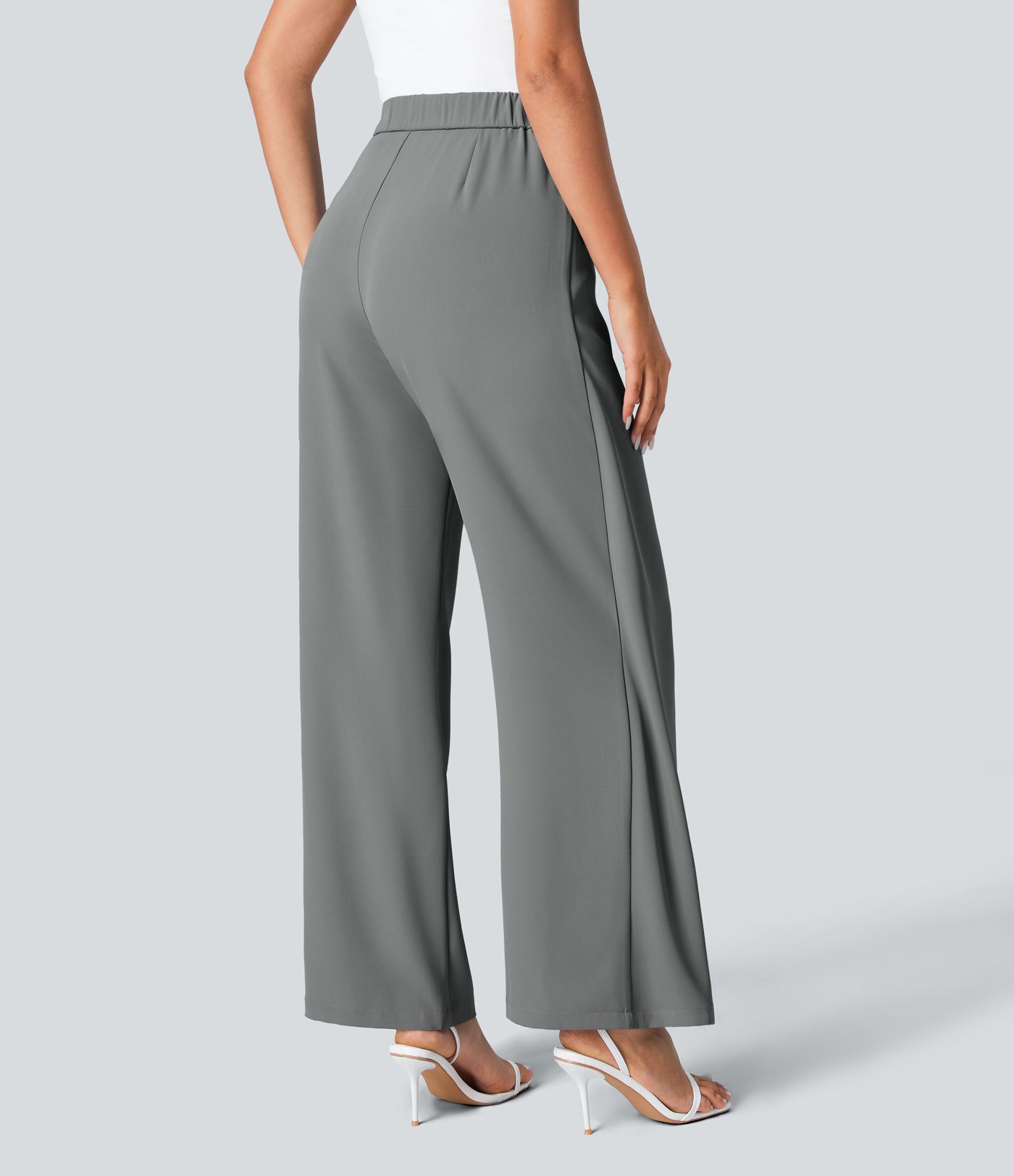 Halara Flex™ High Waisted Tie Side Wide Leg Work Pants