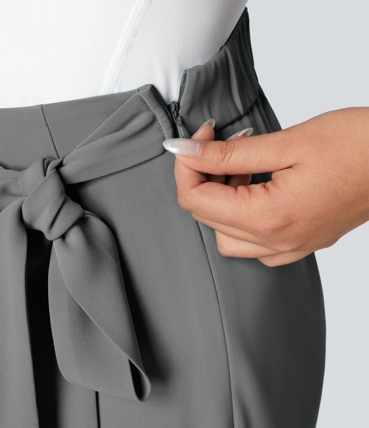 Halara Flex™ High Waisted Tie Side Wide Leg Work Pants