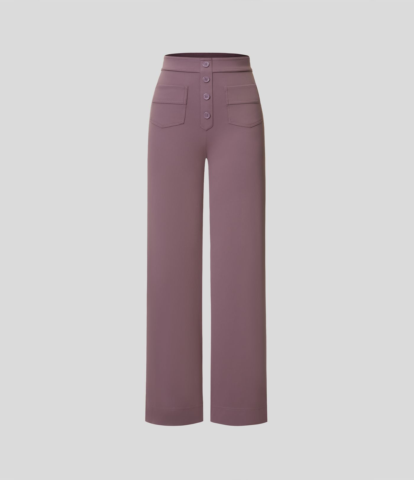 High Waisted with Pockets Straight Leg Stretchy Casual Pants