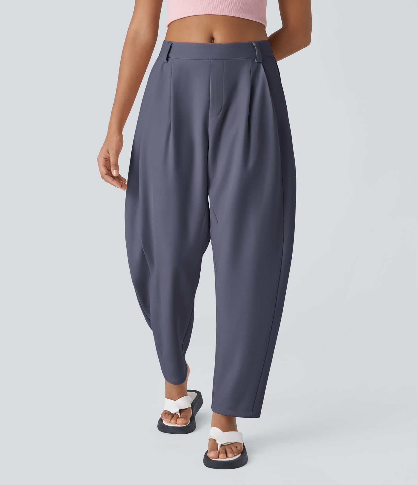 Mid Rise Pocket Barrel Leg Baggy Work Pants