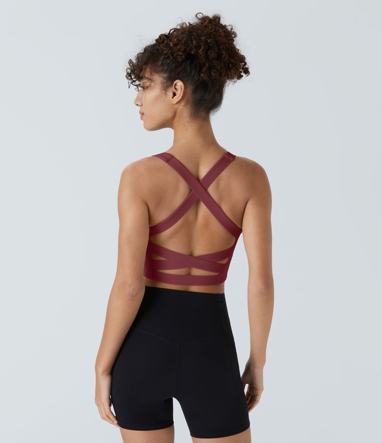 Softlyzero™ Airy Square Neck Backless Crisscross Cropped Cool Touch Yoga Tank Top-UPF50+