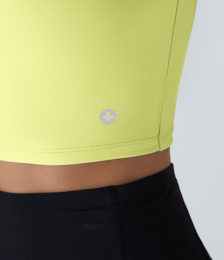 Débardeur yoga court SoftlyZero™ Airy décolleté carré dos nu bretelles croisées toucher frais A-C - UPF50+