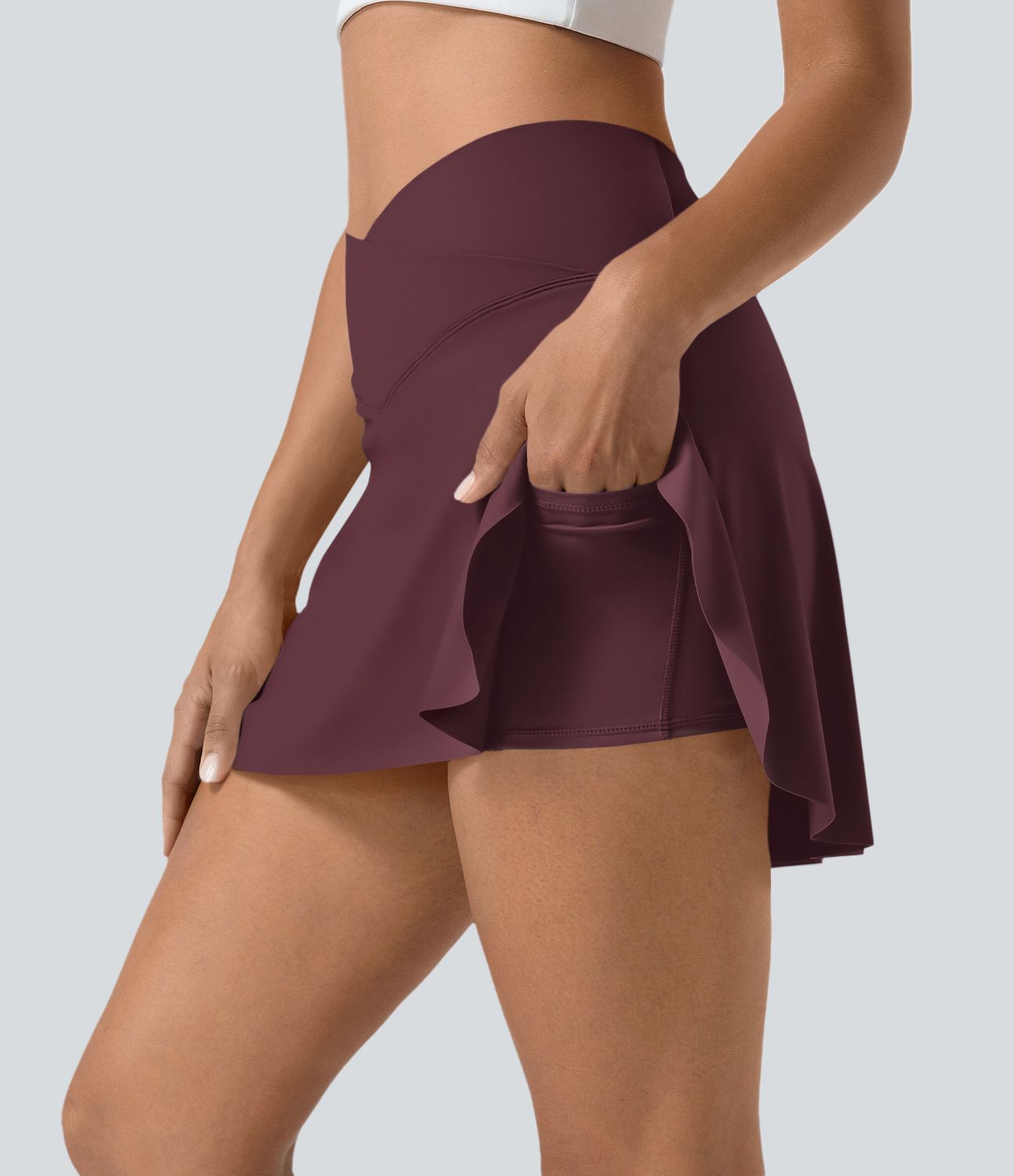 Everyday Softlyzero™ Airy Crossover 2-in-1-Mini-Tennisrock mit Seitentaschen-Lucid