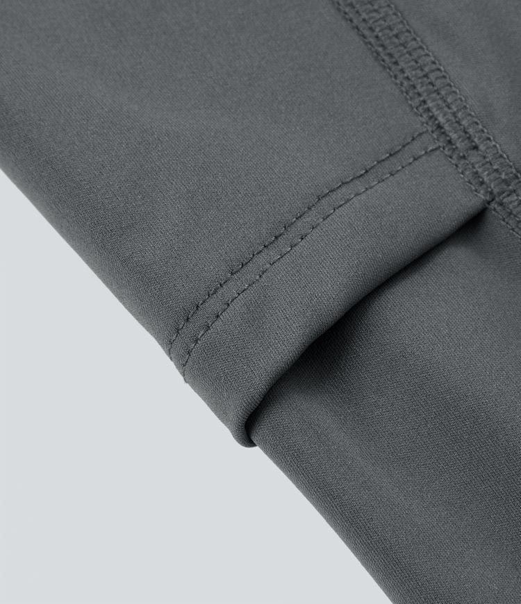 2-in-1 Midi-Hosenrock mit hohem Bund, Seitentaschen, Kordelzug und kontrastierendem Netz