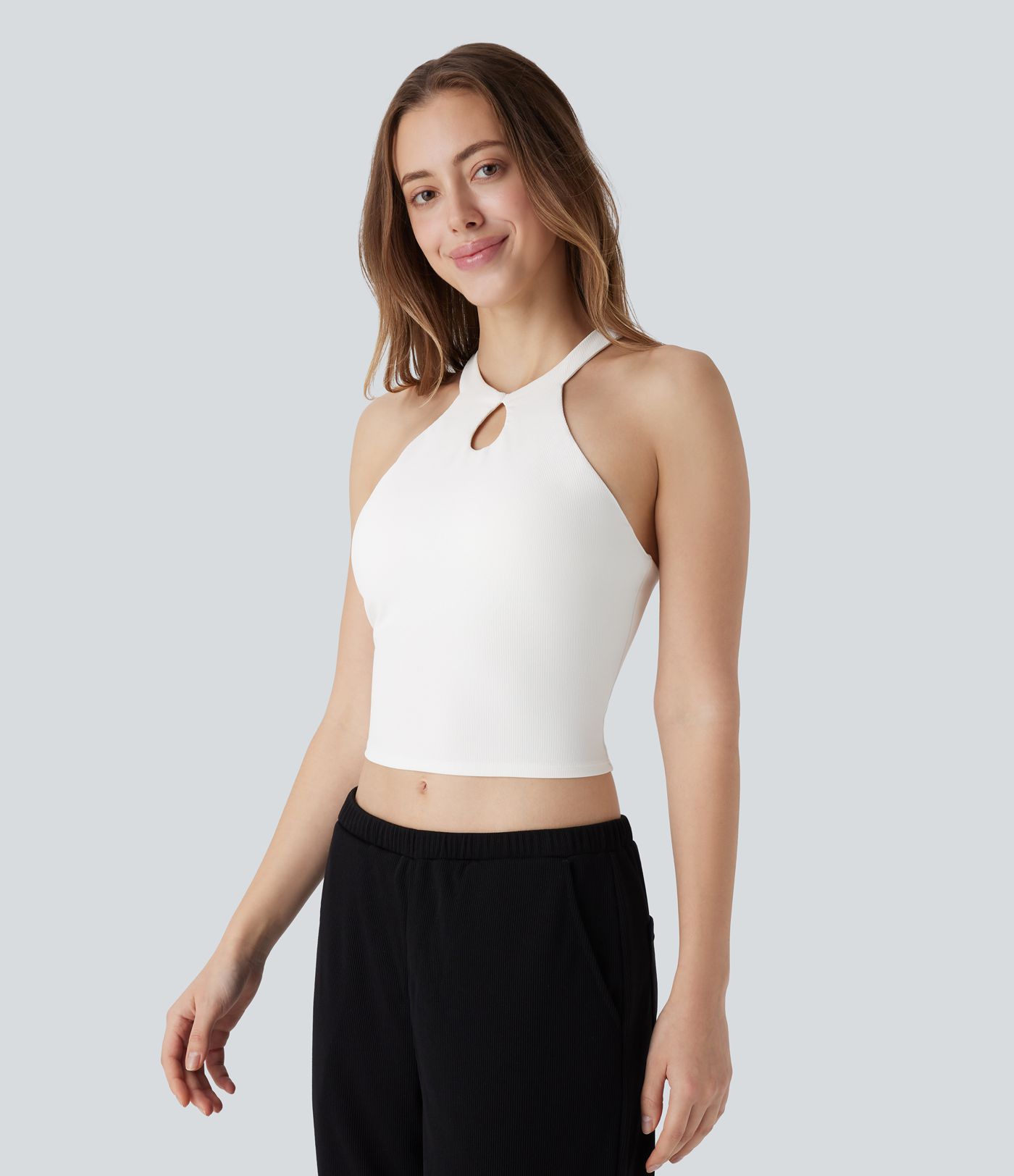 Patitoff™ Flow Haustierhaare Resistenter Halfter Ausgeschnittenes Cropped Yoga Tank Top