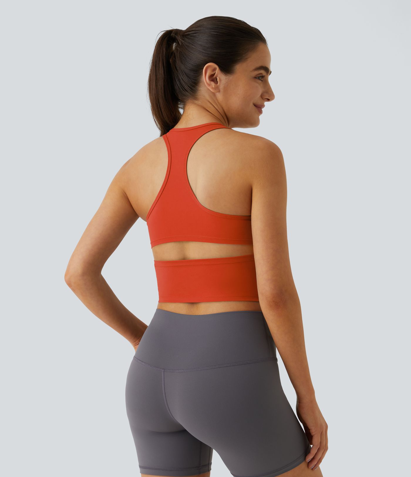 SoftlyZero™ Plush U Neck Racerback Cut Out Cropped Yoga Tank Top