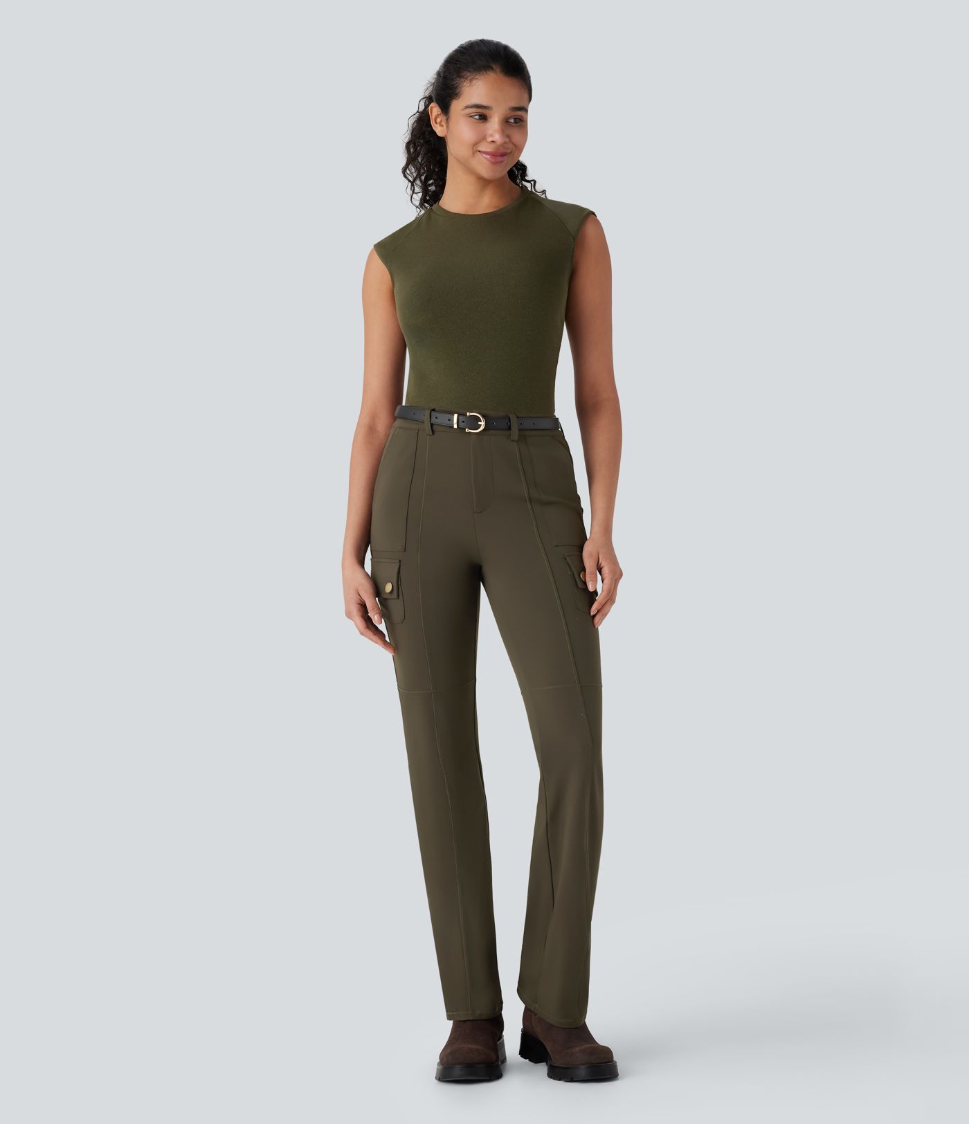 DayStretch Mid Rise Pockets Hiking Cargo Bootcut Pants