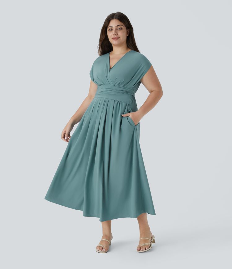 modern kiwi dress Retrofte Prudy Halter Maxi Dress in Kiwi Rosa