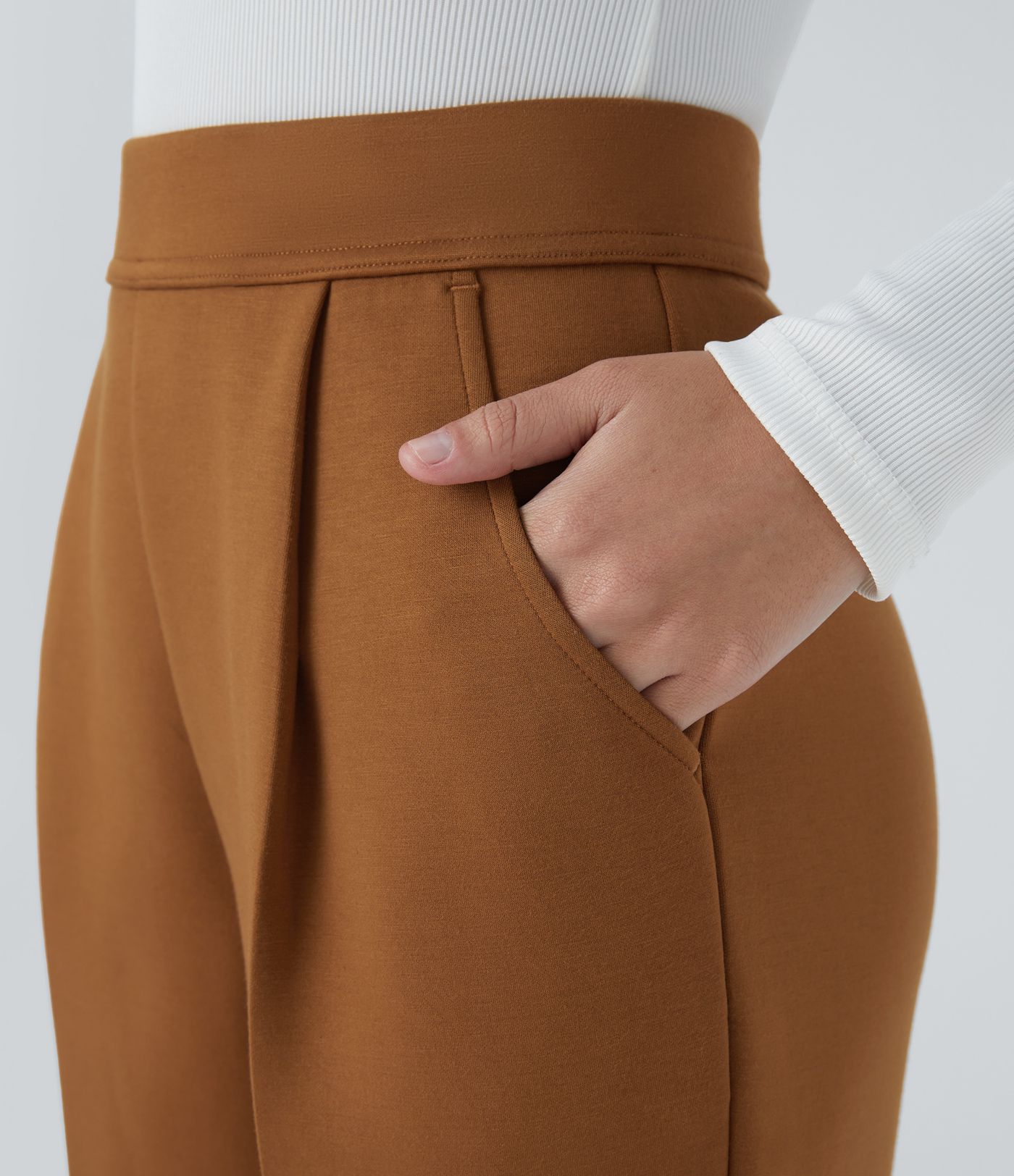 Hohe Taille Tapered Arbeitshose mit Taschen