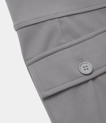 High Waisted Side Flap Pocket Flare Casual Cargo Pants