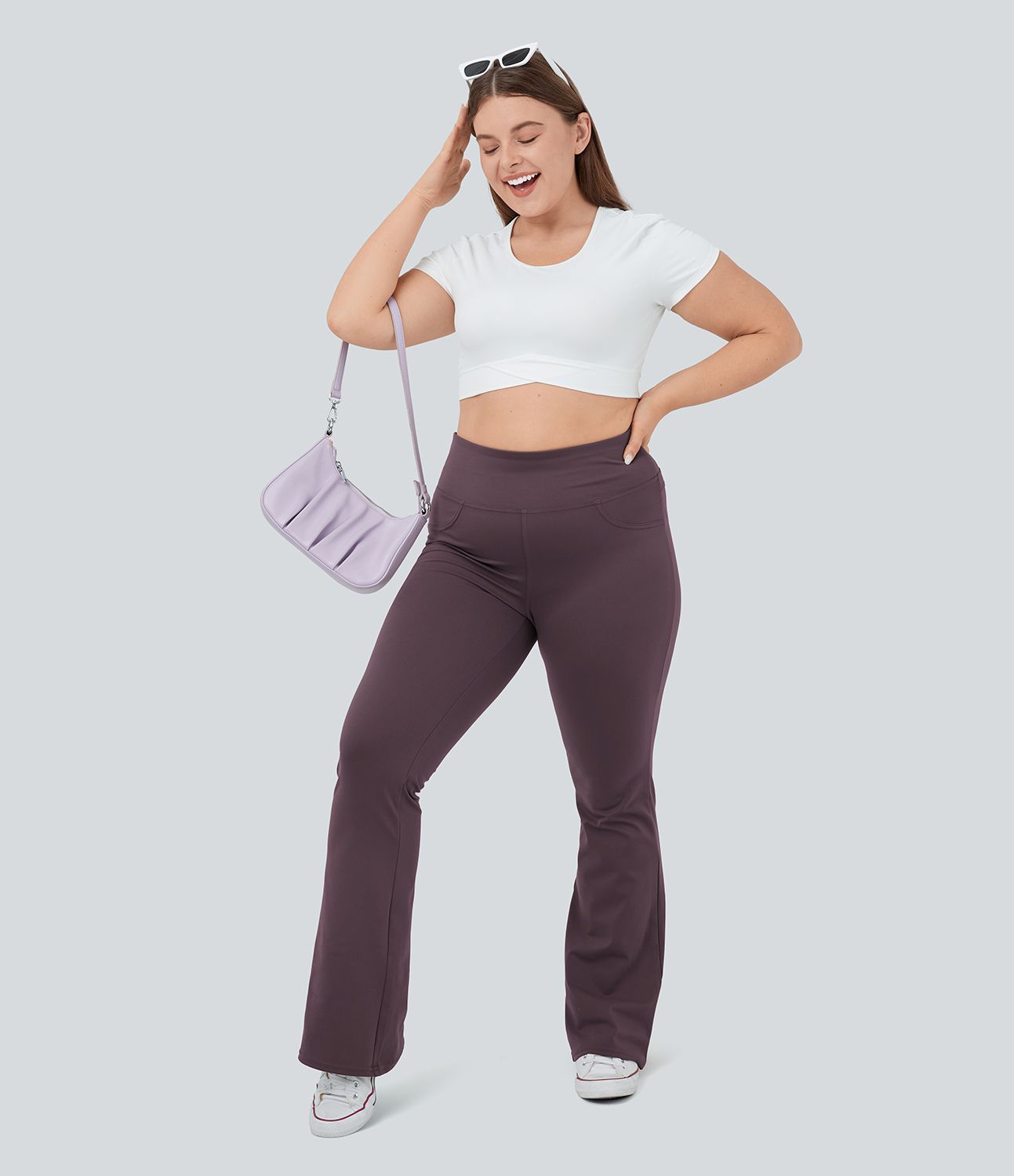 DayStretch High Waisted Pocket Flare Yoga Plus Size Leggings