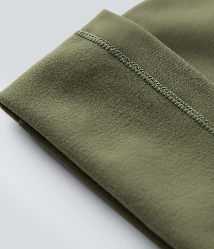 Pantalon évasé de ville Softlyzero™ thermique effet croisé taille haute avec poches arrière