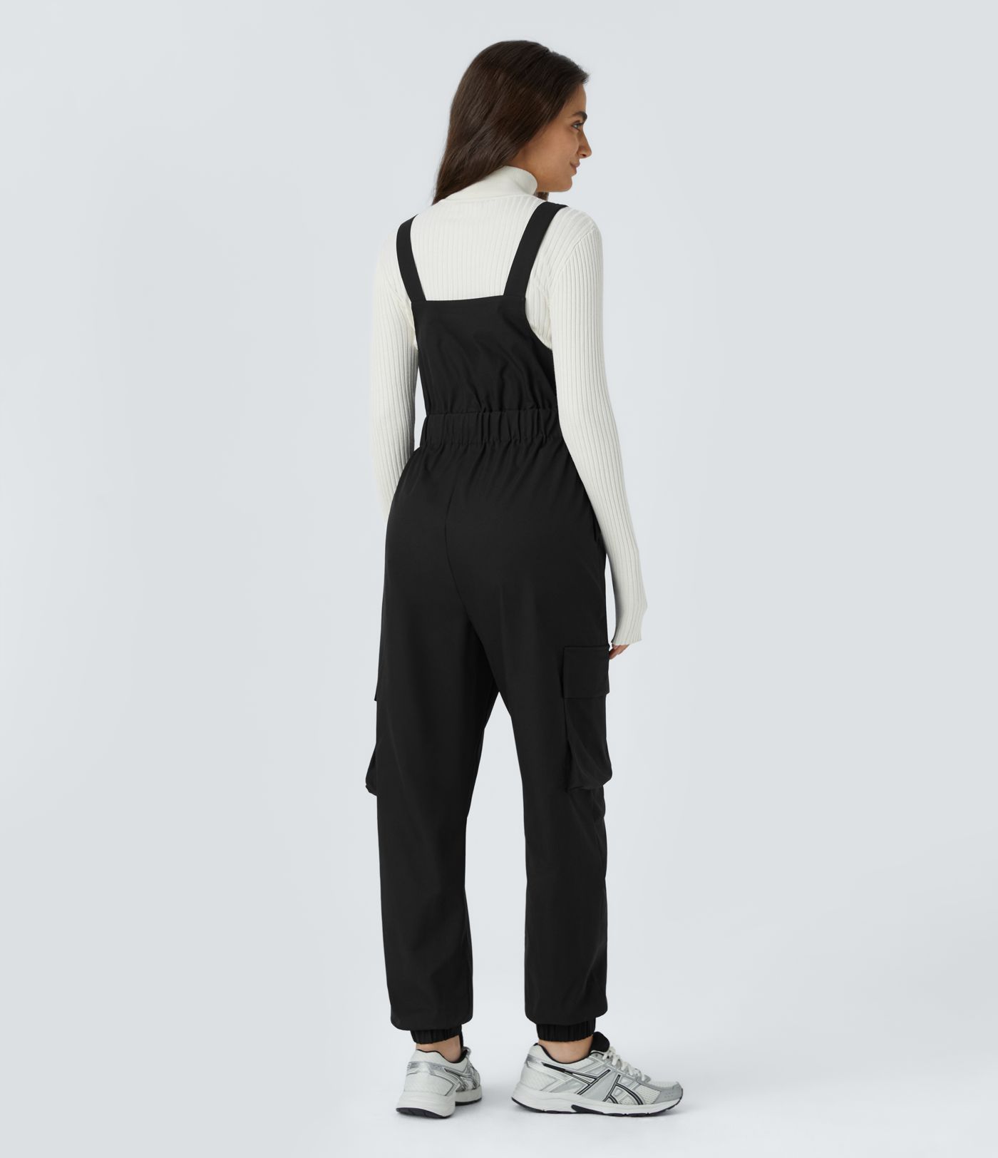 Waterproof adjustable strap drawstring multiple pocket outdoor cargo jogger overall