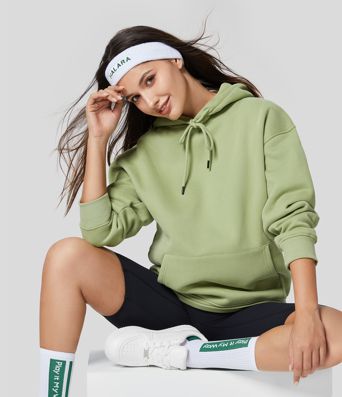 Hooded Drawstring Dropped Shoulder Kangaroo Pocket Fleece Hoodie Sweatshirt