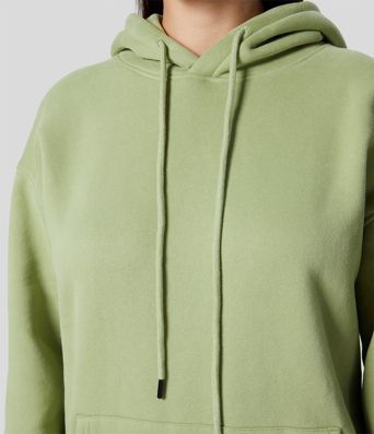 Hooded Drawstring Dropped Shoulder Kangaroo Pocket Fleece Hoodie Sweatshirt