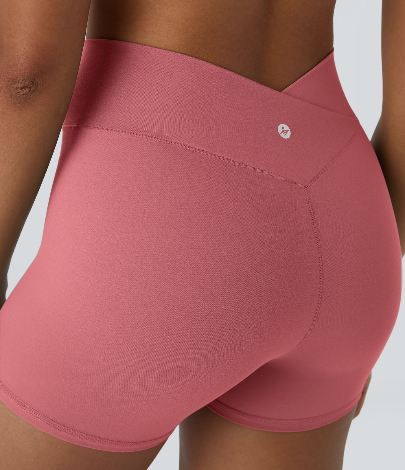 SoftlyZero™ High Waisted Crossover Plain Yoga Biker Shorts 3''-UPF50+