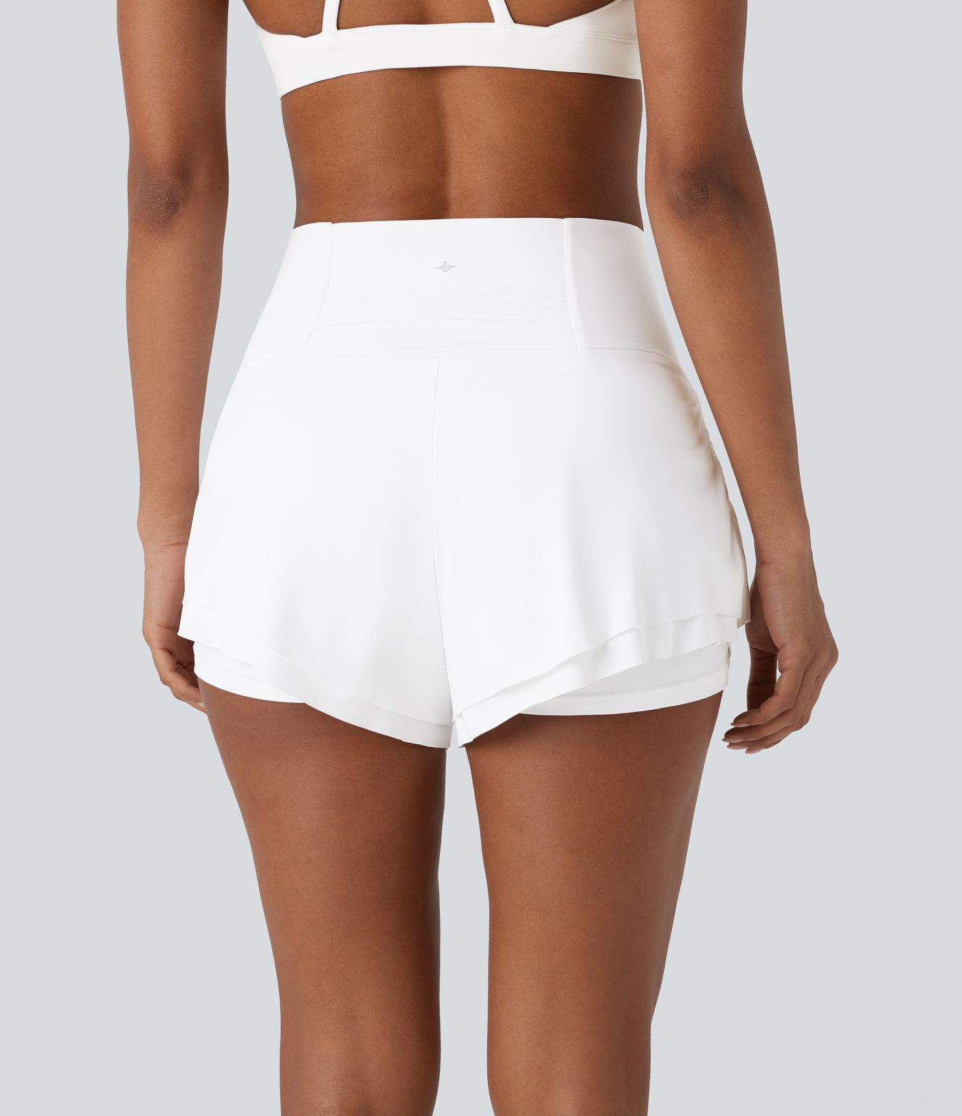 Pantalón corto Softlyzero™ Airy yoga tiro alto fruncido múltiple bolsillo dobladillo curvo 2 en 1 tacto fresco