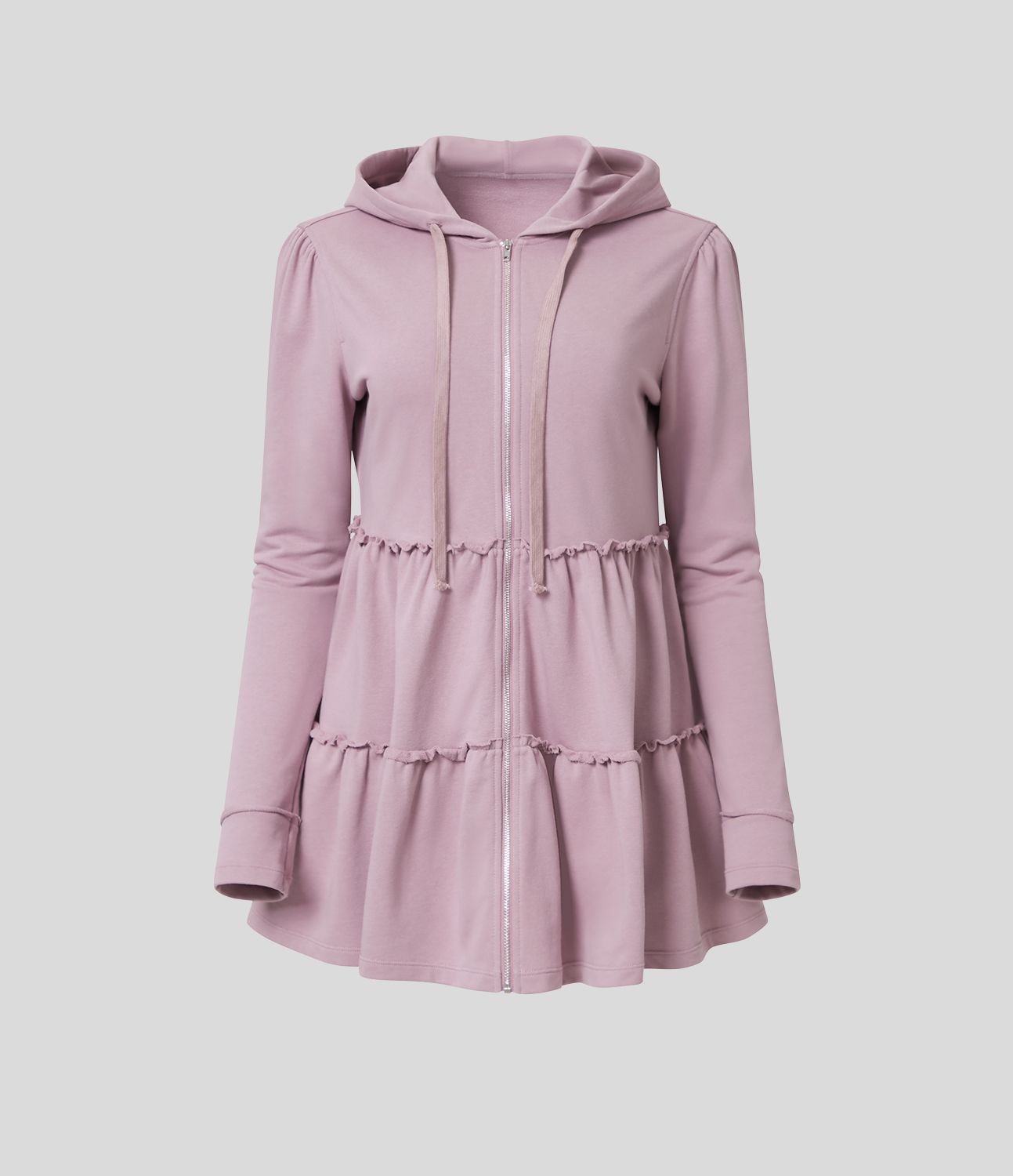 Veste En Coton Casual à Plusieurs Niveaux Avec Poche Latérale Et Cordon De Serrage à Capuche Et Garniture En Laitue Veste En Coton Casual à Plusieurs Niveaux Avec Poche Latérale Et Cordon De Serrage à Capuche Et Garniture En Laitue