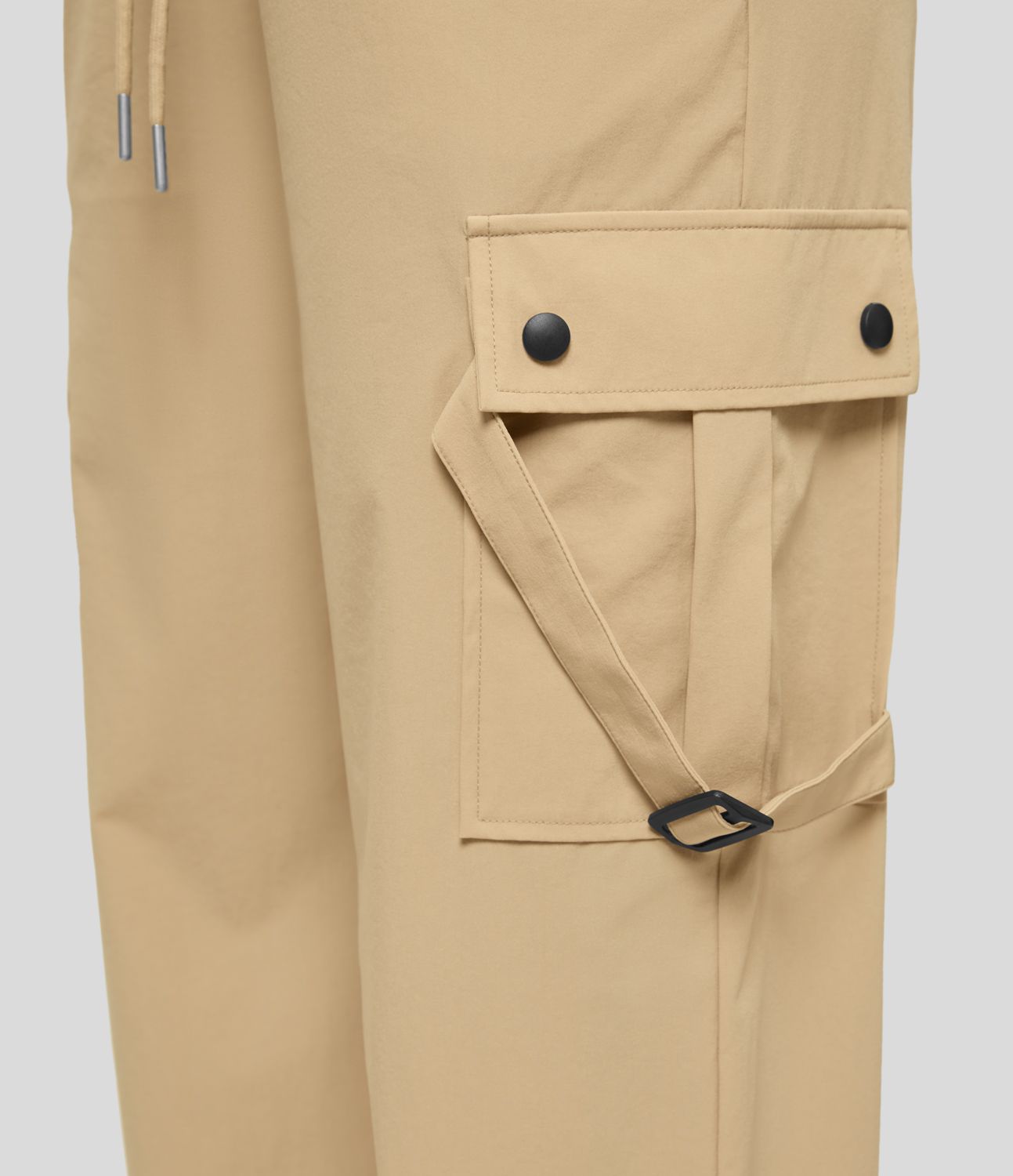 Pantalon cargo décontracté à cordon, taille mi-haute, avec poches