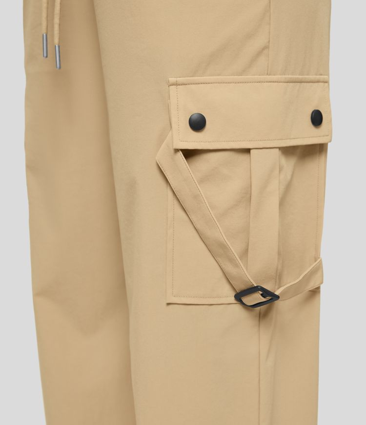 Pantalon cargo décontracté à cordon, taille mi-haute, avec poches