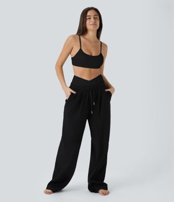 Ribbed Adjustable Strap Backless Bikini Top Swimsuit