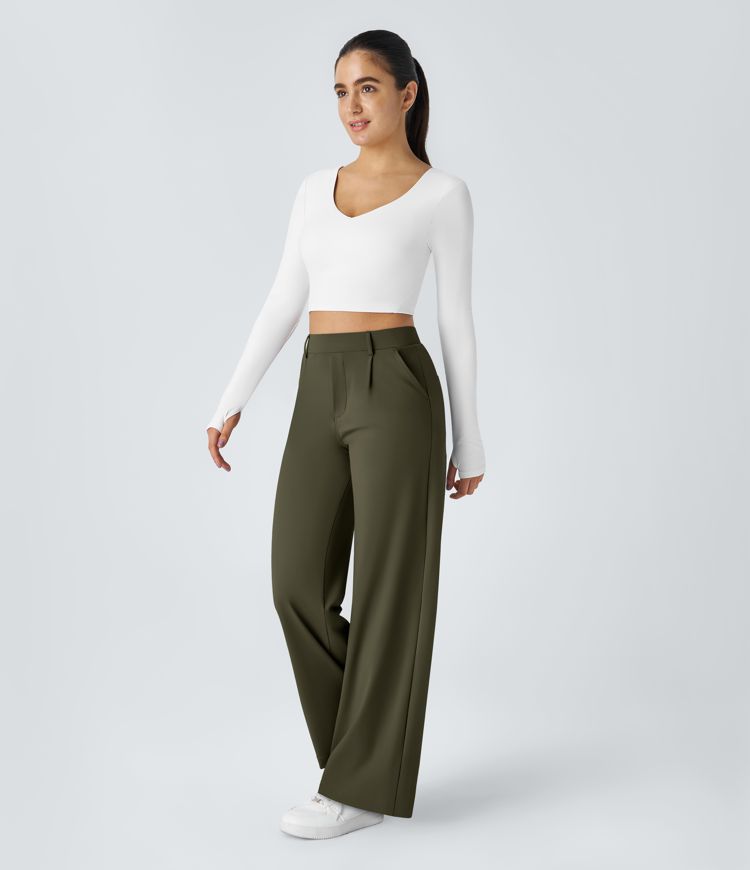 Halara Flex™ DayStretch High Waisted Pocket Straight Leg Work Pants