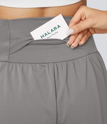 SoftlyZero™ Airy Super High Waisted 2-in-1  Cool Touch Yoga Shorts 5'' with Pockets-Longer Length