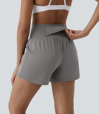 SoftlyZero™ Airy Super High Waisted 2-in-1  Cool Touch Yoga Shorts 5'' with Pockets-Longer Length