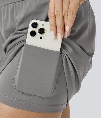 SoftlyZero™ Airy Super High Waisted 2-in-1  Cool Touch Yoga Shorts 5'' with Pockets-Longer Length