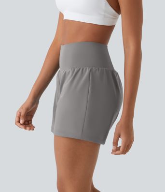 SoftlyZero™ Airy Super High Waisted 2-in-1  Cool Touch Yoga Shorts 5'' with Pockets-Longer Length