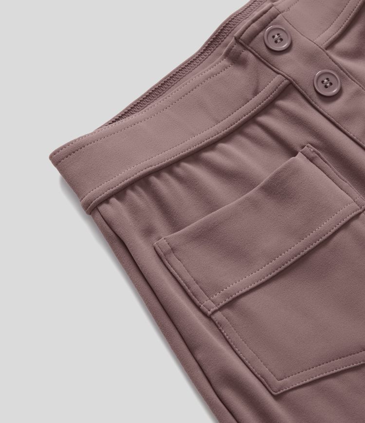 High Waisted with Pockets Straight Leg Stretchy Casual Pants