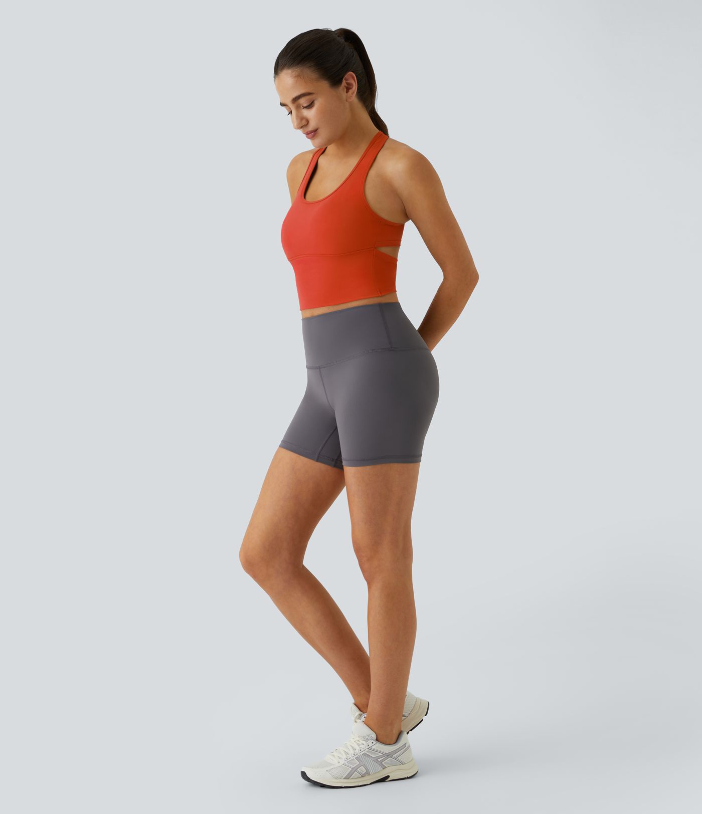 SoftlyZero™ Plush U Neck Racerback Cut Out Cropped Yoga Tank Top