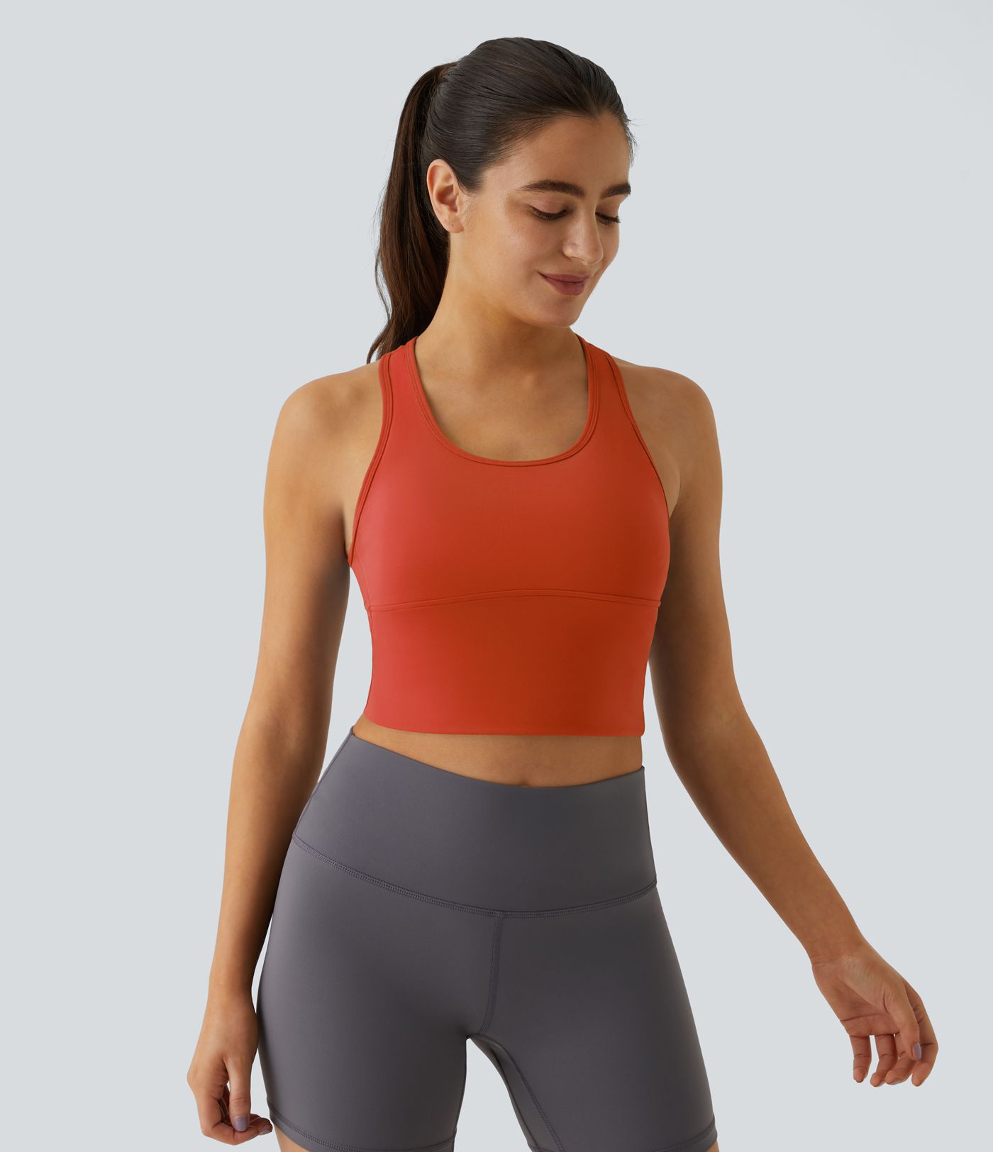 SoftlyZero™ Plush U Neck Racerback Cut Out Cropped Yoga Tank Top