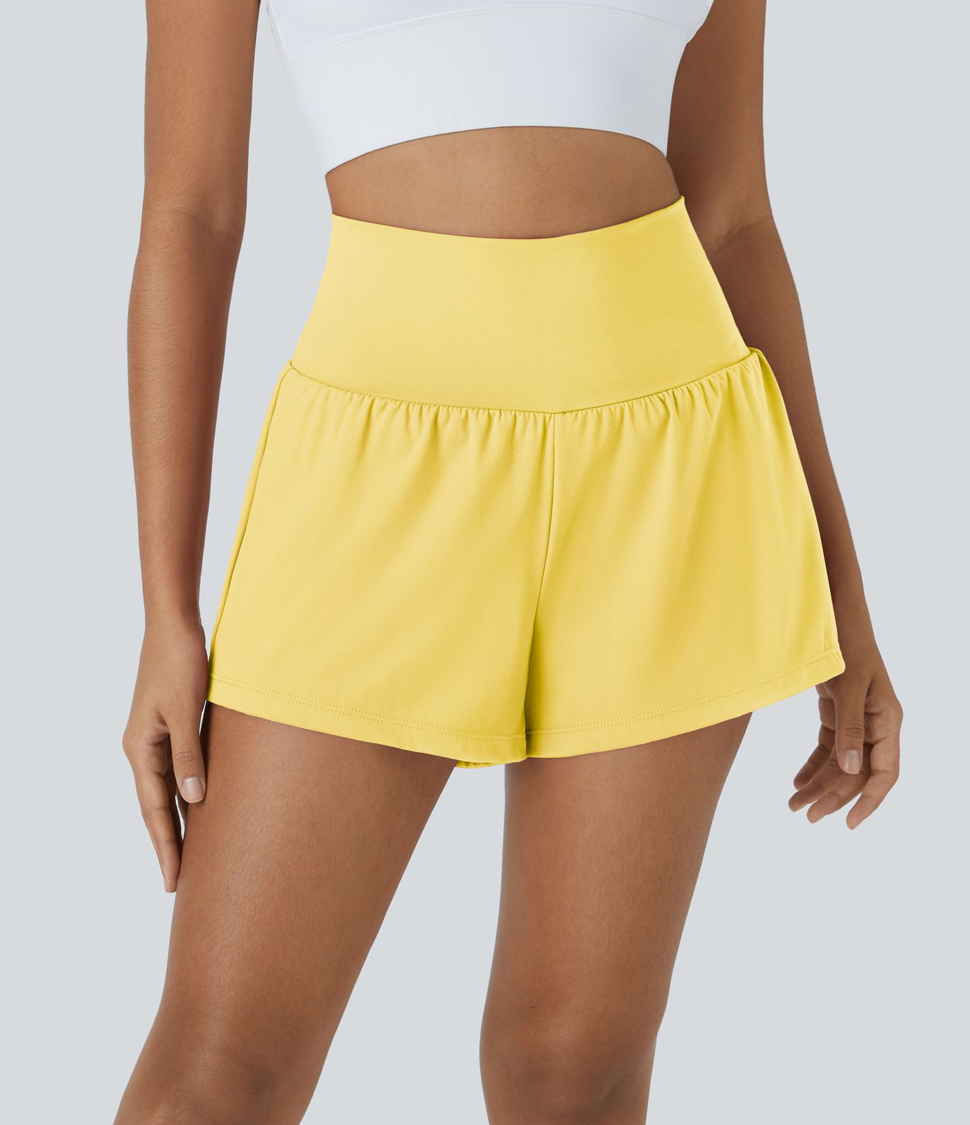 SoftlyZero™ Airy Super High Waisted Cool Touch Women Gym Running Yoga Shorts with Pockets