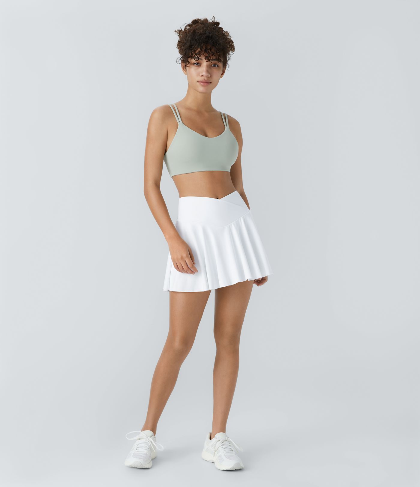 Softlyzero™ Airy Comfy High Waisted Crossover 2-in-1 Side Pocket Flare  Tennis Skirt-UPF50+