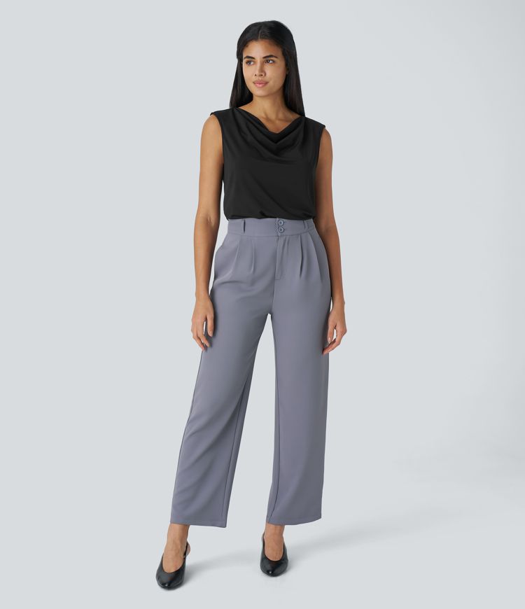 Cowl Neck Sleeveless Work Blouse