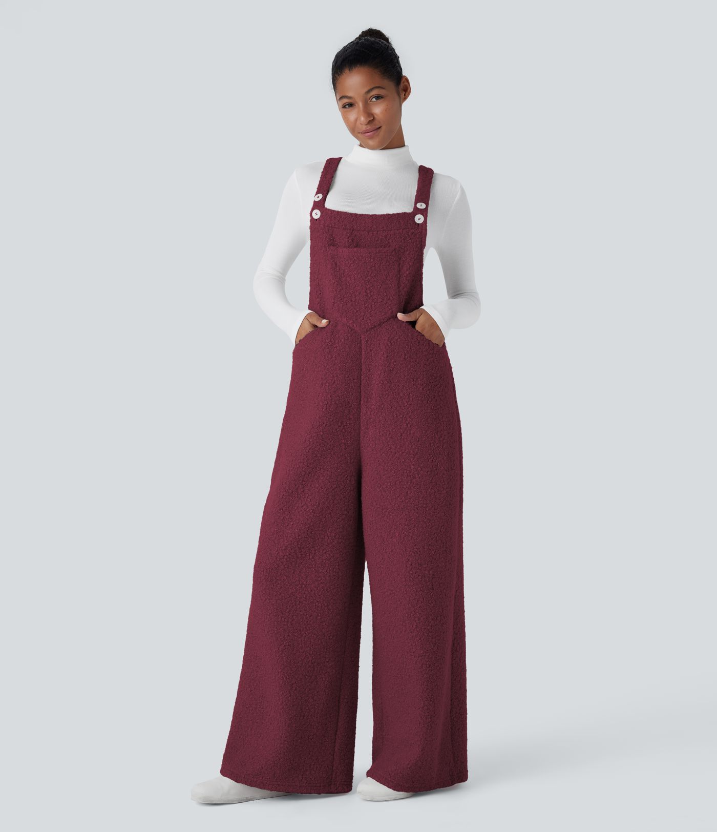 Pockets Casual Teddy Overalls