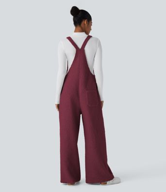 Pockets Casual Teddy Overalls