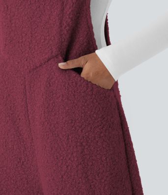 Pockets Casual Teddy Overalls