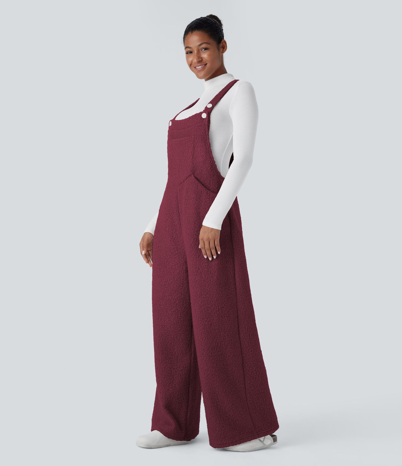 Pockets Casual Teddy Overalls