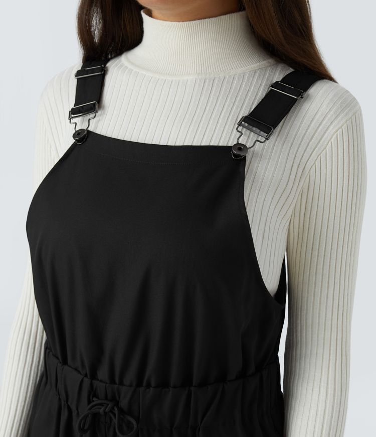 Waterproof adjustable strap drawstring multiple pocket outdoor cargo jogger overall