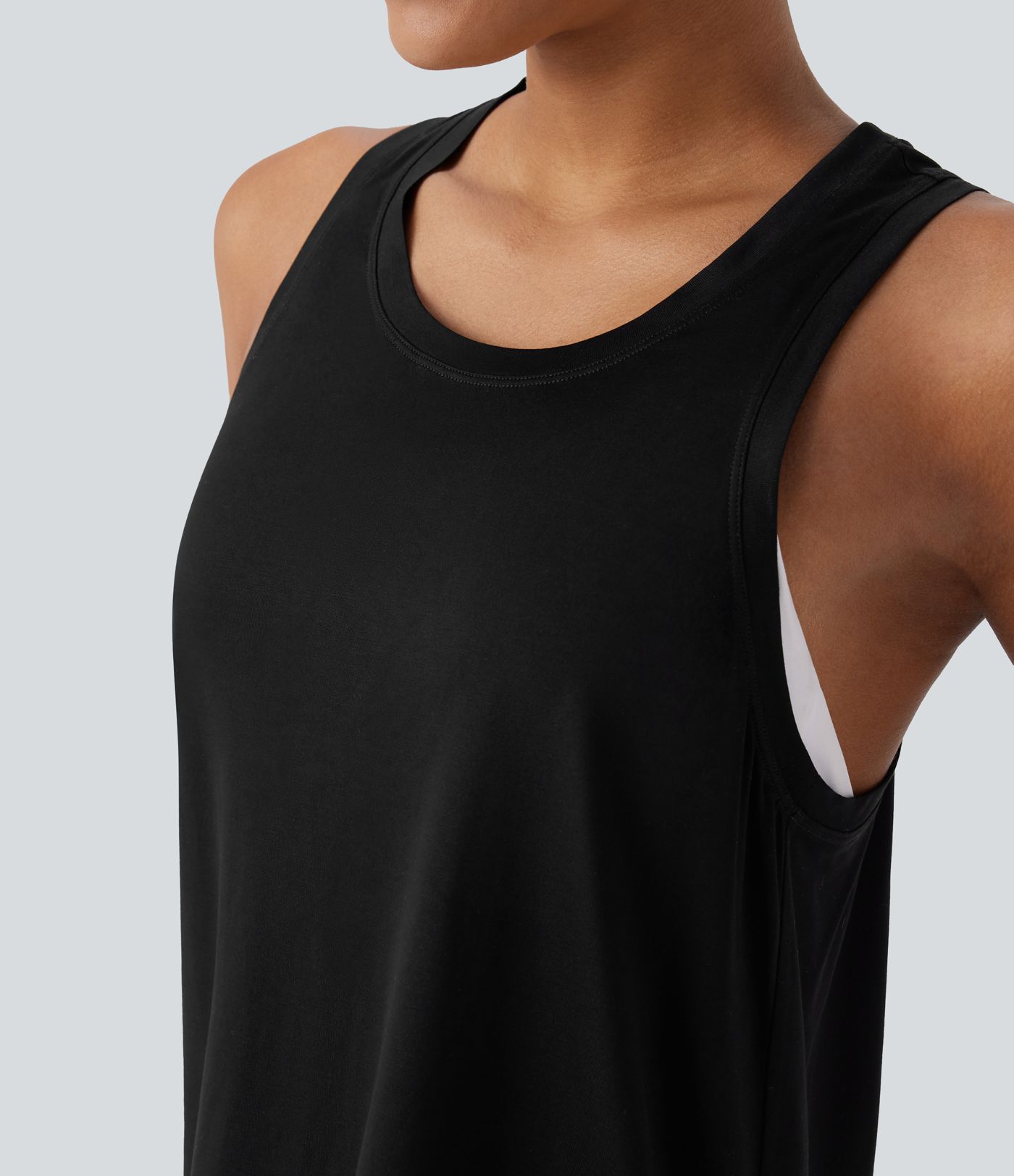 Racerback Curved Hem Yoga Sports Top