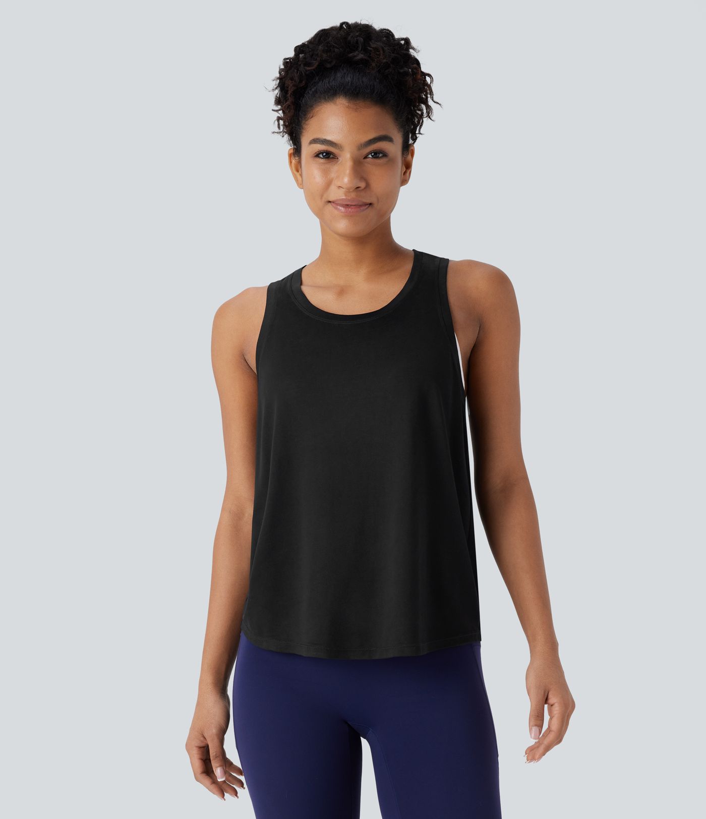 Racerback Curved Hem Yoga Sports Top