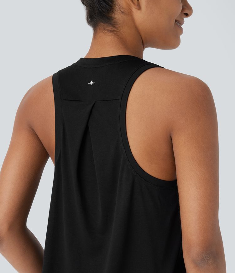 Racerback Curved Hem Yoga Sports Top