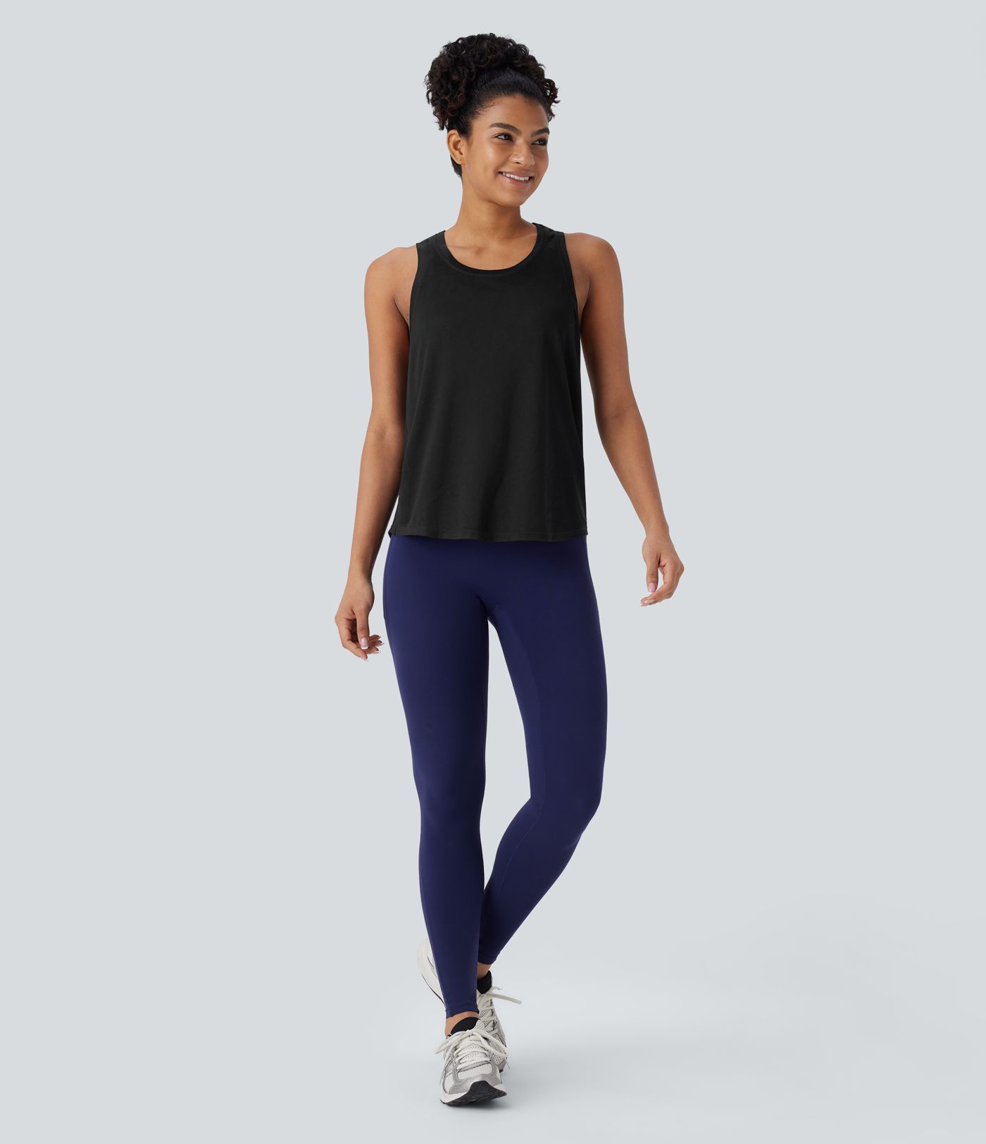 Racerback Curved Hem Yoga Sports Top