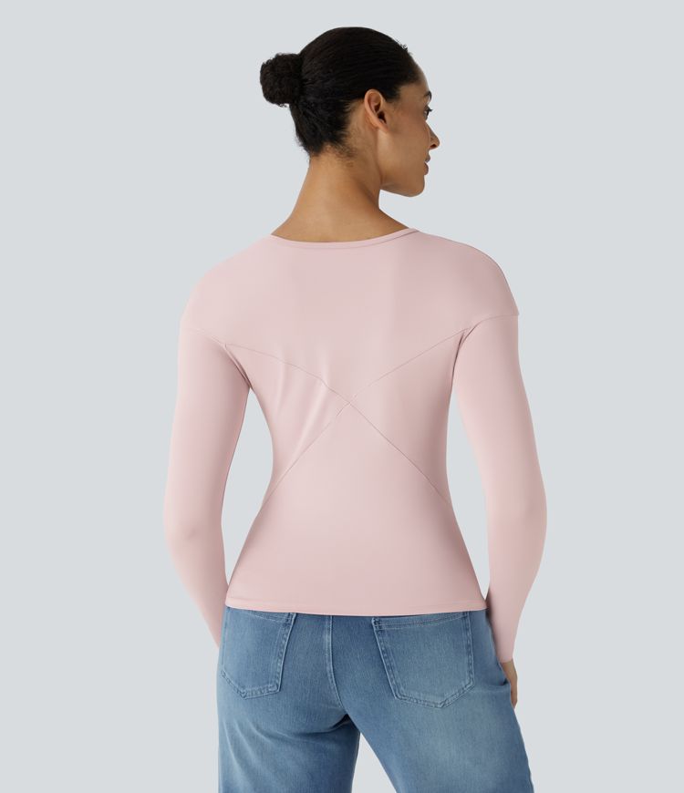 Round neck long sleeve classic skinny casual top
