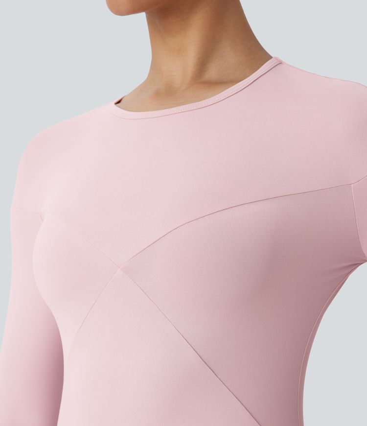 Round neck long sleeve classic skinny casual top