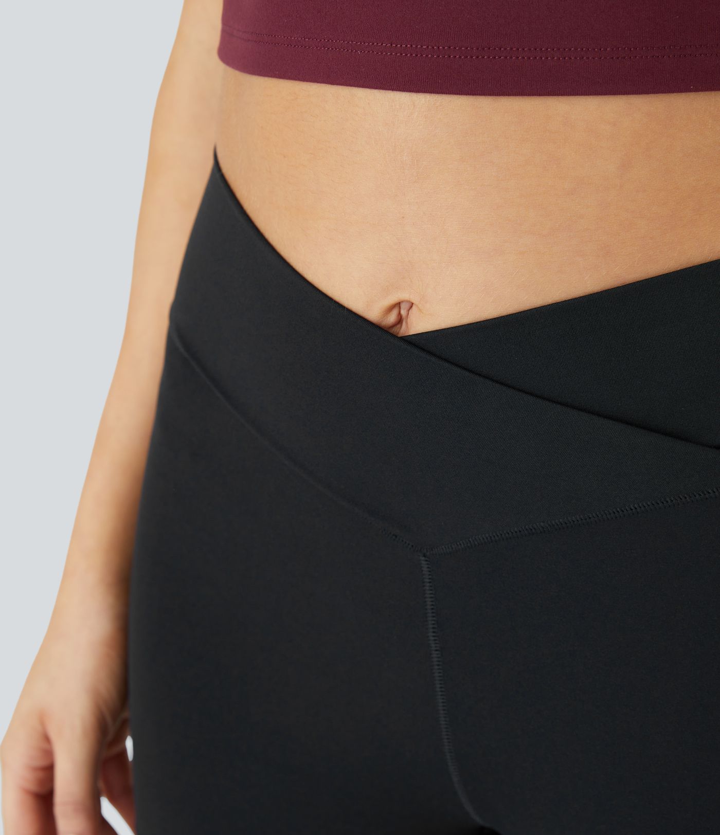 SoftlyZero™ High Waisted Crossover Plain Yoga Biker Shorts 3''-UPF50+